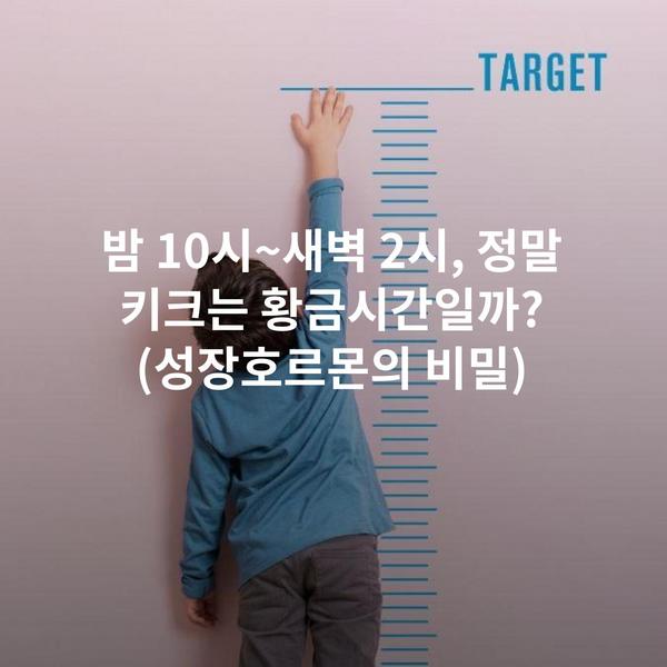 밤 10시~새벽 2시, 정말 키크는 황금시간일까? (성장호르몬의 비밀)