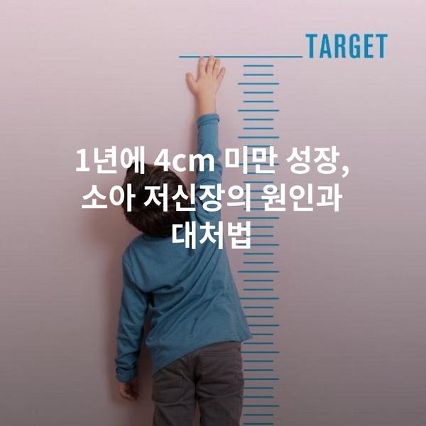 1년에 4cm 미만 성장, 소아 저신장의 원인과 대처법